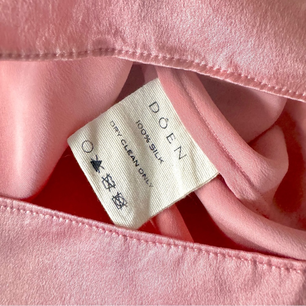 ✨🌸🍧DÔEN ‘Castalia’ Silk Embroidered Smocked Maxi Dress Sunset Pink XS✨ - Picture 10 of 17